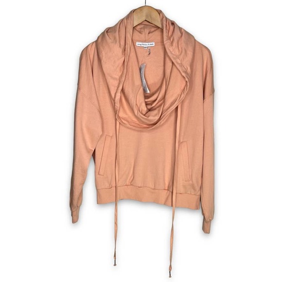 YFB NWT Young Fabulous & Broke Peach Piper Cowl Neck Hoodie Sweatshirt XS - Picture 3 of 7